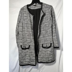 Talbots Black and White Tweed Blazer Size 1XP